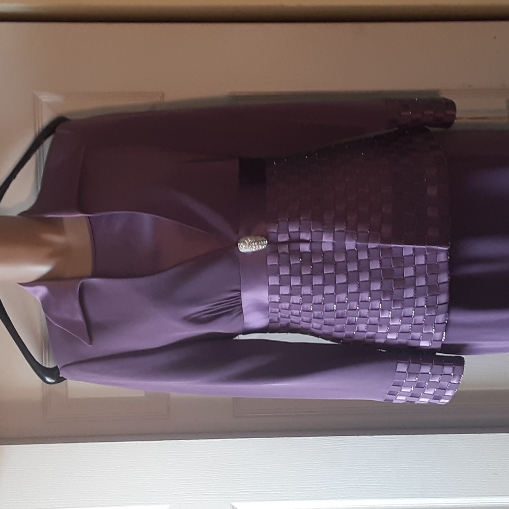 Terani Couture Mauve 3-Piece Skirt Suit w/ Beaded Jacket | Size 6 | NWT - Picture 2 of 16